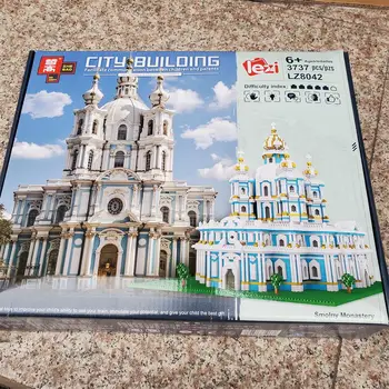 Mini Blokai Pasaulio Architektūros Orientyras Pastatas Plytų Rusija Smolny Vienuolyno Bažnyčios Vaikų Žaislai Pilis Vaikams Dovanos