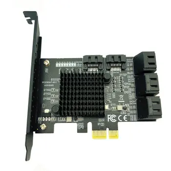 2/3/4/6/8 Port SATA 3 PCI Express Plėtros Plokštę PCI-E, SATA Valdiklio PCIE 1X į SATA 6Gb Adapteris Pridėti Korteles HDD SSD