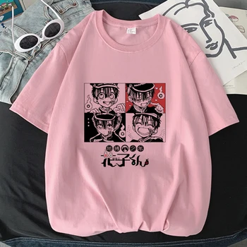 Hanako Kun Manga Kawaii Japonų Anime Moterų Rožinė Negabaritinių Marškinėliai Harajuku Viršūnes Tees 2021 M. Vasaros Moterų Marškinėlius Camisetas Mujer