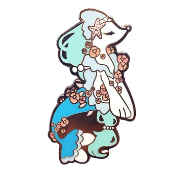 Primarina Ženklelis Blizga gyvūnų Emalio pin mielas anime simbolių Ženklelis spalvingas drabužių ar rankinės dekoras