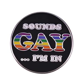 Garsų Gėjų aš Ženklelis Vaivorykštė LGBTQ emalio pin gėjų, lesbiečių paradus Sagė positivity ir laimės Papuošalai