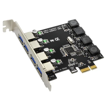 USB 3.0 4 Uostų 5Gbps Superspeed Plėtimosi Kortelės Adapteris, PCI-E, PCI Express Valdytojas PCIe X1 X4 X8 X16 Uosto Win 7 8 10
