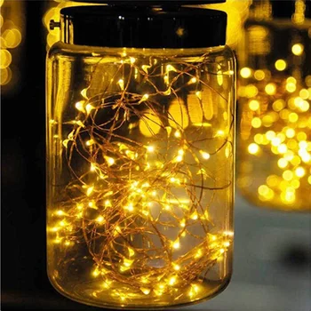 2M 20 LED Varinės Vielos Pasakų Žibintai Baterija LED String Šviesos Šalis, Vestuvių Patalpų Kalėdinė Dekoracija Girliandą Žibintai