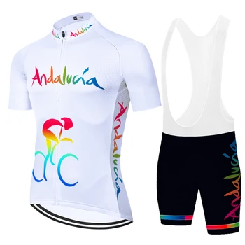 2021 pro komanda Ispanijos ANDALŪZIJOS dviračių nustatyti vienodų dviračių nustatyti equipo de ciclismo mujer culotte ciclismo hombre naujų dviračių rinkinys