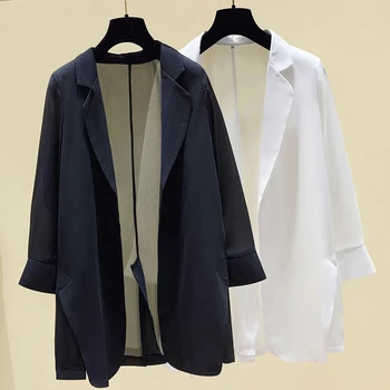 Šifono plonas mažas kostiumas striukė moterims, 2021 m. pavasario ir vasaros naują atsitiktinis saulės marškinėliai trimitas rankovėmis oro kondicionavimo marškinėliai
