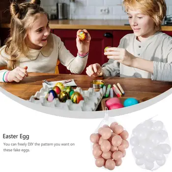 60 Vnt. Mažų Tikroviška Imituojamas Kiaušiniai Mielas Plastiko Pelėsiai Apdaila Plastikinių Foto Rekvizitai Žaislais Kiaušinių Modeliai Vaikams