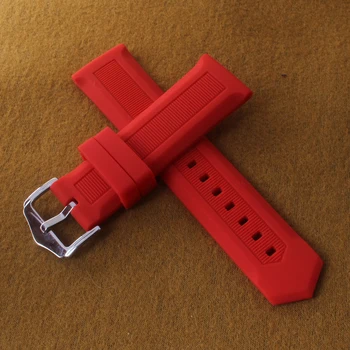 Didelis Plotis Watchbands Silikono Guma Žalia Pilka prekės ženklo Vyrai Laikrodį sporto Mechaninė žiūrėti 24mm Žiūrėti kokybės Priedai