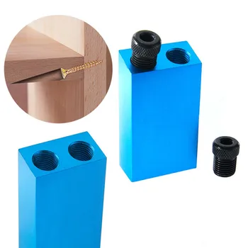 Medienos apdirbimo Skylę Positioner 15 laipsnis Blue Hole, Veržimo Rinkinys Įstrižainės Skylę Padėties nustatymo perforaciją Locator Woodworkig Įrankis