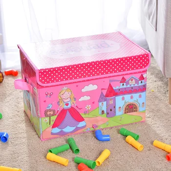 Sandėliavimo Drobės su Flip Viršų Dangtis Vaikų Kambarys - Vaikams Išardomi Saugojimo Kamieno Žaislų Krepšiai, Sandėliavimo Dėžės