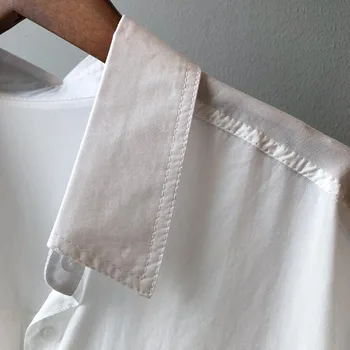 Aukštos kokybės Moterų Marškiniai ir Palaidinės, 2021 M. Vasarą trumpomis rankovėmis Vintage Palaidinė Top Kietos Ponios Atsitiktinis Plonas Baltos spalvos Marškinėliai