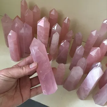 40-50mm Natūrali uoliena Pink Rose Kvarco Kristalo Lazdelė Taško Gydymo aukštos kokybės Mineralinė Akmens Kolekcijos Dekoro namai 