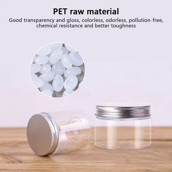 PET Aišku, Apvalios Plastikinės Jar ir Dangteliai Tuščias Kosmetikos Konteineriai Kelionės Daugkartiniai Saugojimo Butelis Namų ūkio Produktų Laikymo