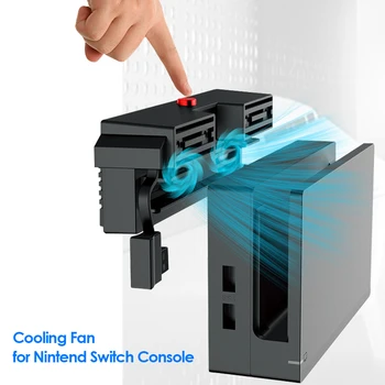 Konsolės Išorės Aušintuvas USB su 2 Aušinimo Ventiliatoriai Nintendo Jungiklis NR Žaidimų Konsolę su Dulkių Dangtelį Heatsink Radiatorius