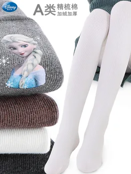 Originalus Disney Minnie Užšaldyti Aisha Princesė Mergaičių Pėdkelnės Plius Aksomo Sustorėjimas Kūdikių Šokių Kojinės Baltos Vaikų Antblauzdžiai