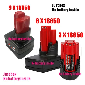 M12 Baterija Plastiko Atveju PCB plokštės Shell Milwaukee 12V 10.8 V 3.0 Ah 6.0 Ah 9.0 Ah 48-11-2411 Li-ion Baterija Dėžutė Korpusas