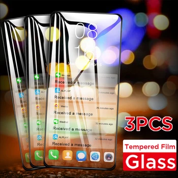 3Pcs Grūdintas Stiklas Xiaomi Poco F3 M3 Pro X3 NFC Apsauginė Ekrano apsaugos Poco F3 X 3 NFC Pro M3 5G Visiškai Padengti Stiklo