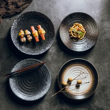 RUX SEMINARĄ Japonijos plokštė Vakarienė keramikos plokštės Kepsnys suši patiekalas Pyrago užkandis plokštė Namų virtuvės stalo apdailos