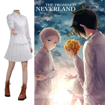 Anime Pažadėjo Neverland Emma Norman Ray cosplay kostiumų Campus kostiumas animacija Nemokamai tatuiruotė lipdukai