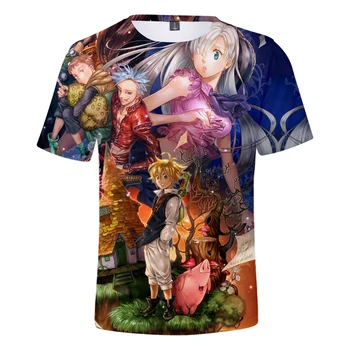 Karšto Pardavimo 3D Vyrų/Moterų Mados nanatsu nr. taizai 3D Marškinėliai Vasaros Harajuku Cool Anime T shirt Spausdinti nanatsu nr. taizai T-shirts