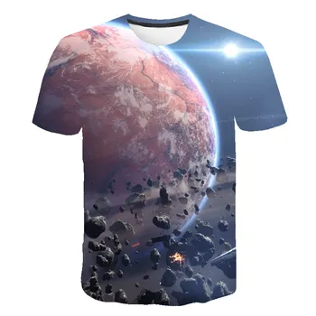 Vyriški Drabužiai Žvaigždėtą Galaxy Atspausdinta marškinėliai Kraštovaizdžiu 3D Streetwear Harajuku Vasarą Vyras marškinėliai trumpomis Rankovėmis Vyrų Atsitiktinis Viršūnės