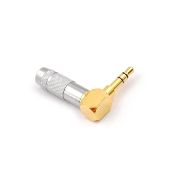 Karšto Pardavimo 3.5 mm 3 Polių Male Plug Lydmetalis Jack Audio Adapteris Jungtis, 90 Laipsnių