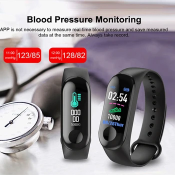 M3Plus Smart Band Apyrankę Sveikatos Kraujo Širdies ritmo Monitorius Vandeniui Smart Žiūrėti Fitness Tracker Laikrodžiai, Skirta 