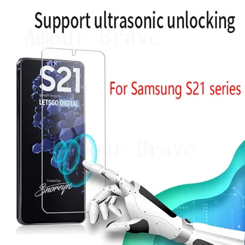 2 In1 Screen Protector For Samsung Galaxy S21 Plius S20 FE Grūdintas stiklas Fotoaparato Objektyvą Apsauginė Plėvelė Samsung S21 Plus stiklo