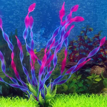35CM Dirbtinis Povandeninių Augalų Akvariumo Žuvų Bako Apdailos Žalia Violetinė Raudona Vandens Žolės Žiūrėjimo Kraštovaizdžio Papuošalai