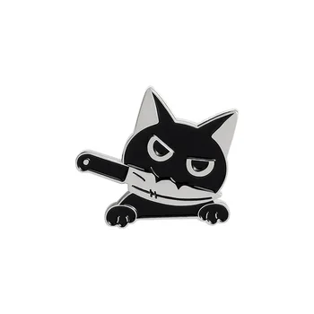 Animacinių Filmų Karšto Pardavimo Kūrybos Kačių Nagų Peilis Serija Stiliaus Sagė Cute Little Black Cat Sagė Šimtai Atitikimo Ženkliukai