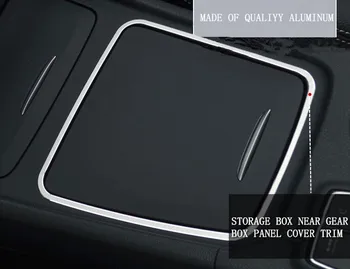Priedai Mercedes-Benz GLA X156 Aliuminio vidaus Priekiniai Interjero Saugojimo Dėžutės Dangtelio Apdaila 1pcs Blizgus