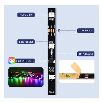 LED Šviesos Juostelės RGB 5050 SMD WS2811 Naudoti 