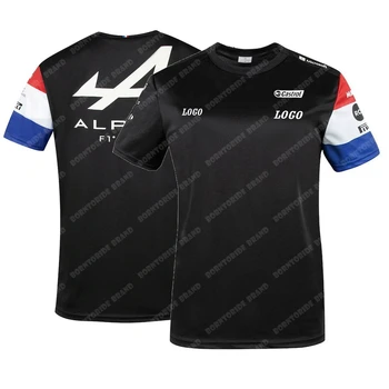 2021 Sezono Motorsport Alpine F1 Komanda Lenktyninis Automobilis Ventiliatorius T-Shirt Juoda Juoda Kvėpuojantis Jersey Teamline Trumpas Rankovės Marškinėliai, Drabužiai