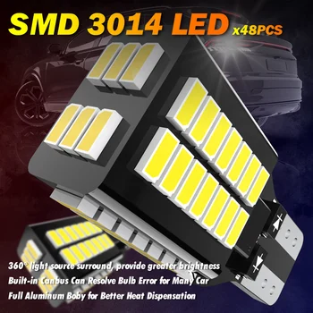 T15 T16 Canbus led 921 W16W LED Lemputės, Automobilių Atsarginės Atvirkštinio Žiburiai 