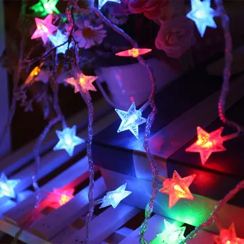 10/20/40 LED String Žibintai Žvaigždės Formos Baterijos Energijos Atostogų Apšvietimo Pasakų Girliandą Kalėdų Eglutė Vestuves Apdaila