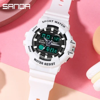 SANDA Prekės ženklo Vyrai Skaitmeninis Žiūrėti Šoko Karinės Sporto Laikrodžiai Mados Vandeniui Elektroninis Laikrodis Mens 2021 Relogios