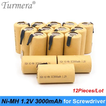 Turmera NI-MH 1.2 V Baterija 3000mah SC3000 suvirinimo-14,4 V Atsuktuvas Dulkių siurblys 1.2 v ni-mh baterija 12piece