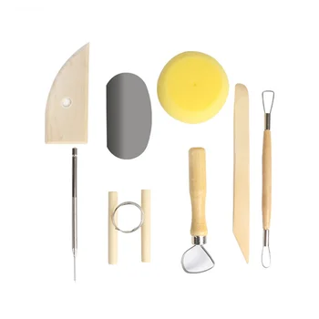 8 Dalių Komplektas Molio Keramikos Liejimo Įrankiai, Medžio, Keramikos Peilis Praktinis Įrankis