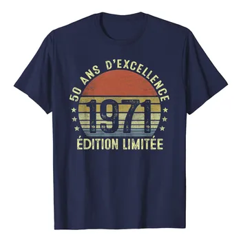 Vasaros Derliaus Y2K Viršūnes vyriškų Drabužių, Negabaritinių Marškinėliai 50 Metų Jubiliejų 1971 Spausdinti Apvalios Kaklo trumpomis Rankovėmis T-Shirt