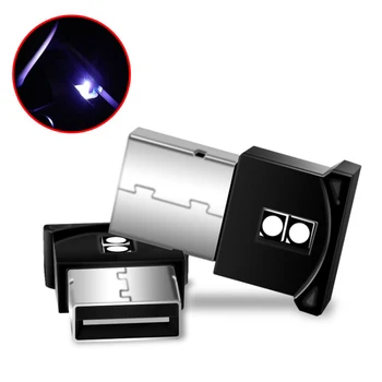 Mini USB LED Automobilių Šviesos Auto Interjero Atmosferą Šviesos Dekoratyvinės Lempos Avarinio Apšvietimo PC Auto Spalvinga Lengvųjų Automobilių Priedų