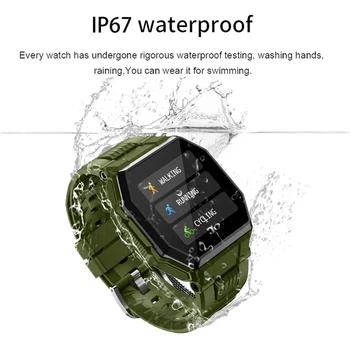 2021 Prabanga karinės sporto Vyrų Smart watch Vyrų Full screen touch Kraujo spaudimas, Širdies ritmo monitorius 