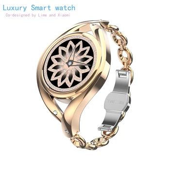 Originalus Naujausias Laimo Smart Žiūrėti Prabanga Rose paauksuoti Laikrodžiai Moterims, Mėlyna Kilnus Mens Watch Trijų Spalvų Brangakmenio Dial Žiūrėti