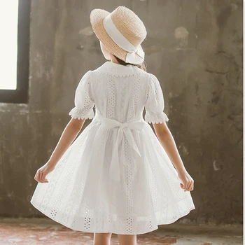 Elegantiškas princesė dress mergaitė gimtadienis kostiumas vaikams saldus medvilnės nėriniai mergina dress vaikams drabužių