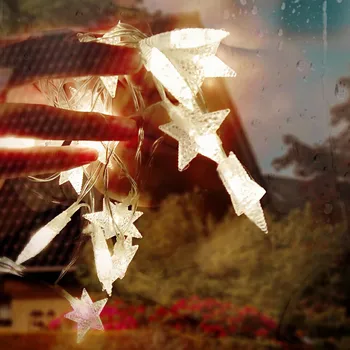 10/20/40 LED String Žibintai Žvaigždės Formos Baterijos Energijos Atostogų Apšvietimo Pasakų Girliandą Kalėdų Eglutė Vestuves Apdaila