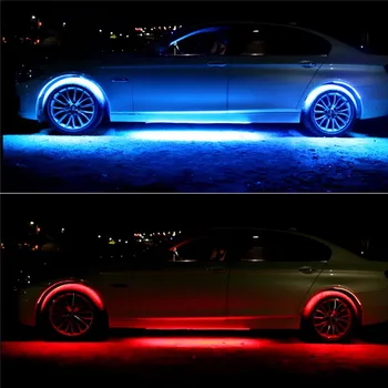 Automobilio Dugno Atmosfera Lempos RGB Led Neon Važiuoklės Striptizo Baras, Aplinkos Šviesos APP/Nuotolinio Valdymo Dekoratyvinis Auto Optikos Reikmenys