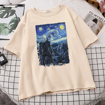 Žvaigždėtas Kaer Morhen Retro Stiliaus Spausdinti Moterų Marškinėliai Pavasario Vasaros Drabužių Reguliariai Rankovės Tshirts Mados 2021 T-Shirt Moteris