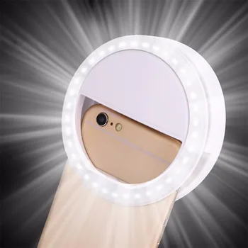 1pc Apvalus LED Šviesos išmaniųjų telefonų Selfie Šviesos Nešiojamų Užpildyti Šviesos 4 Spalvų Selfie Lempos Šviesos Žiedo Įrašą mobilusis Telefonas