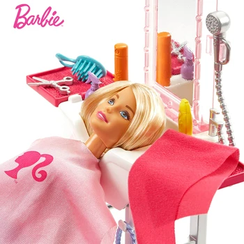 Originalias Barbie Lėles, Dušas, Baldai ir Šukuosenų Rinkinį Vonios Mergina Švietimo Žaislai Reborn Baby Boneca Lėlės Vaikams Dovanų
