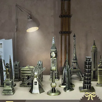 Kūrybos Šviesą Geležies Apdailos pasaulyje garsaus mini pastatų Amatų Big Ben Figūrėlės & Miniatiūros dovanų pateikti didmeninė FG493