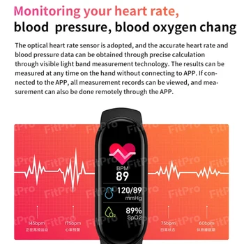 2021 Naujas M6 Smart Apyrankę Žiūrėti Fitness Tracker Širdies ritmo Monitorius Kraujo Spaudimas Smart Žiūrėti IP67 atsparus Vandeniui, skirta 
