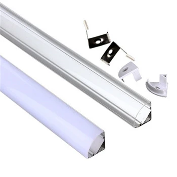 2-30pcs / daug, 0.5 m / vnt 45 laipsnių kampu aliuminio profilio 5050 3528 5630 Pieniškas baltos spalvos LED juostelės. / kanalo skaidrus